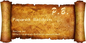 Papanek Baldvin névjegykártya